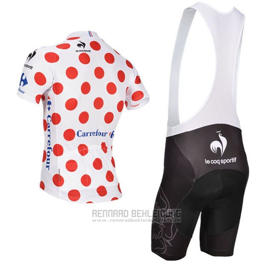 2014 Fahrradbekleidung Tour de France Wei und Rot Trikot Kurzarm und Tragerhose